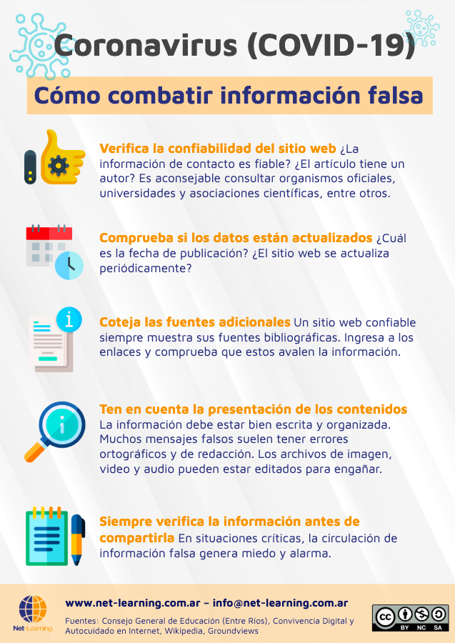 Infografía con recomendaciones para identificar noticias falsas
